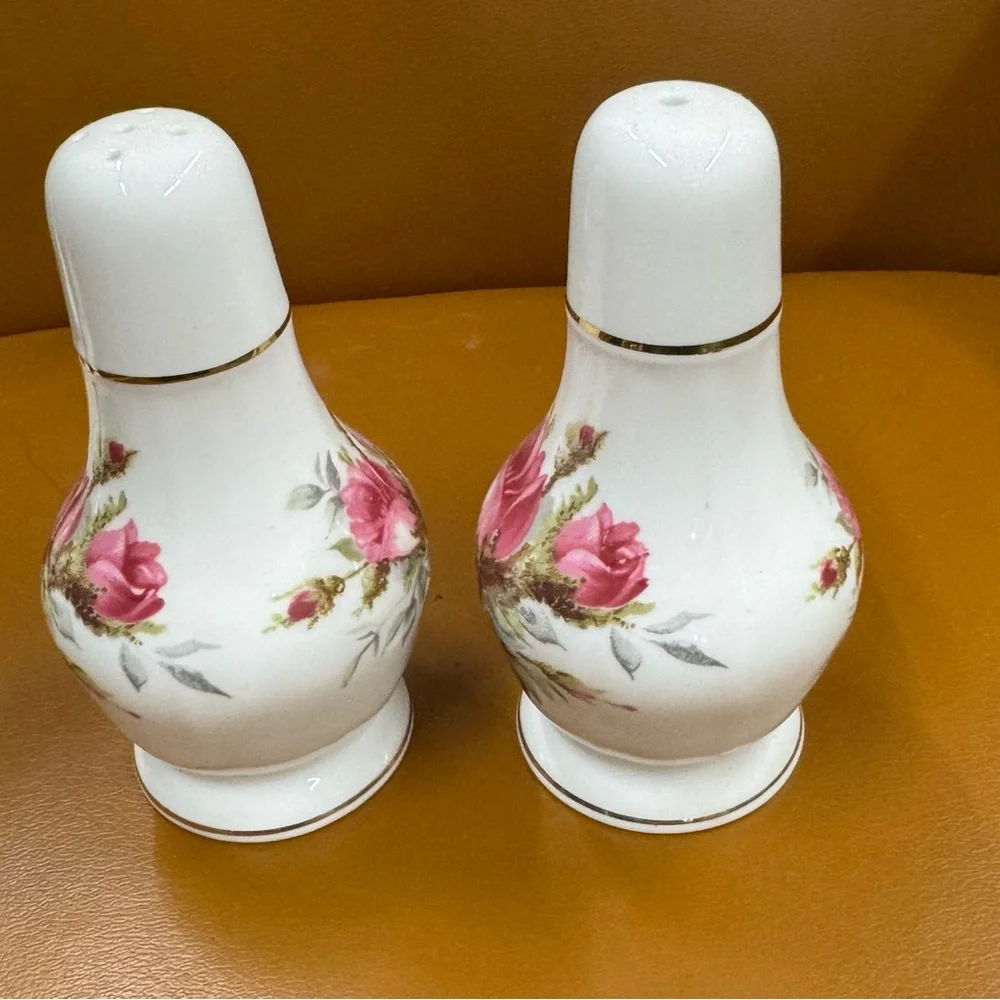 Bone China Salt & Pepper Set Grandmother's Rose by Hammersley Made in England